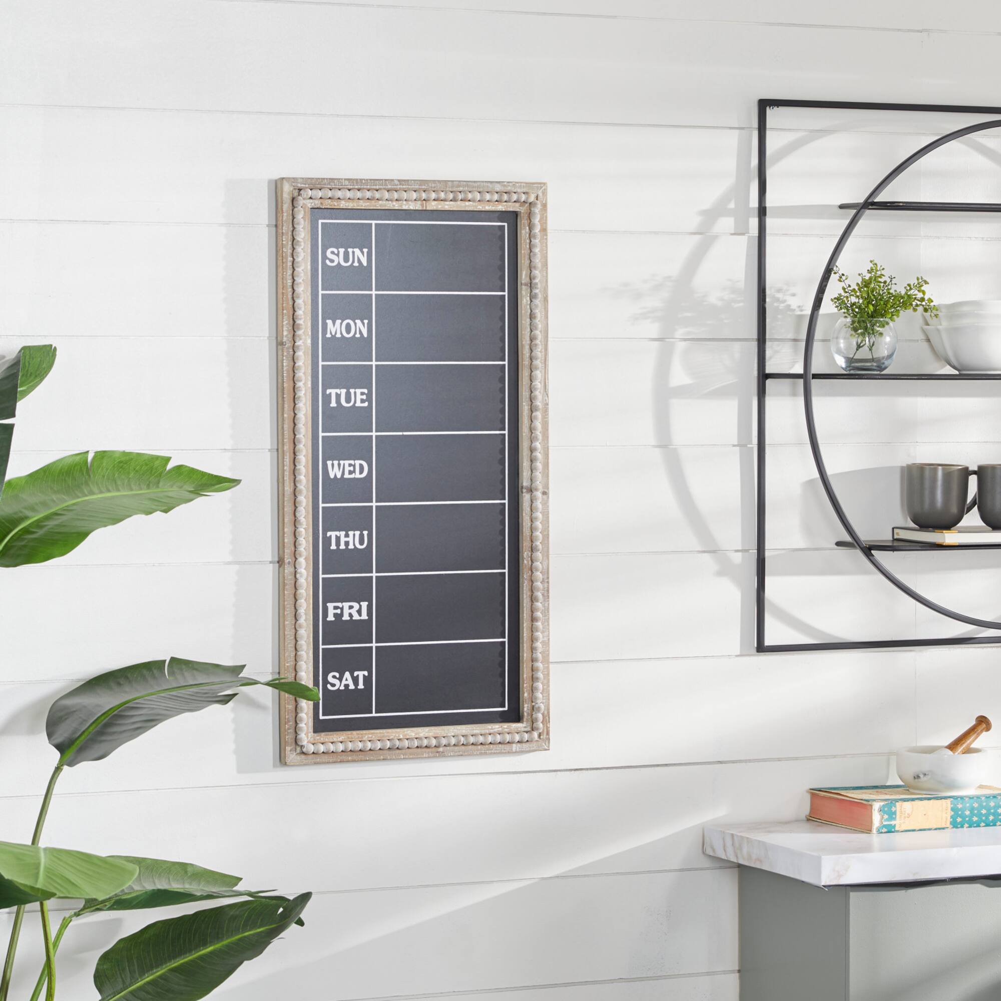 Brown Wood Farmhouse Wall Chalkboard, 32" x 16" x 2"
